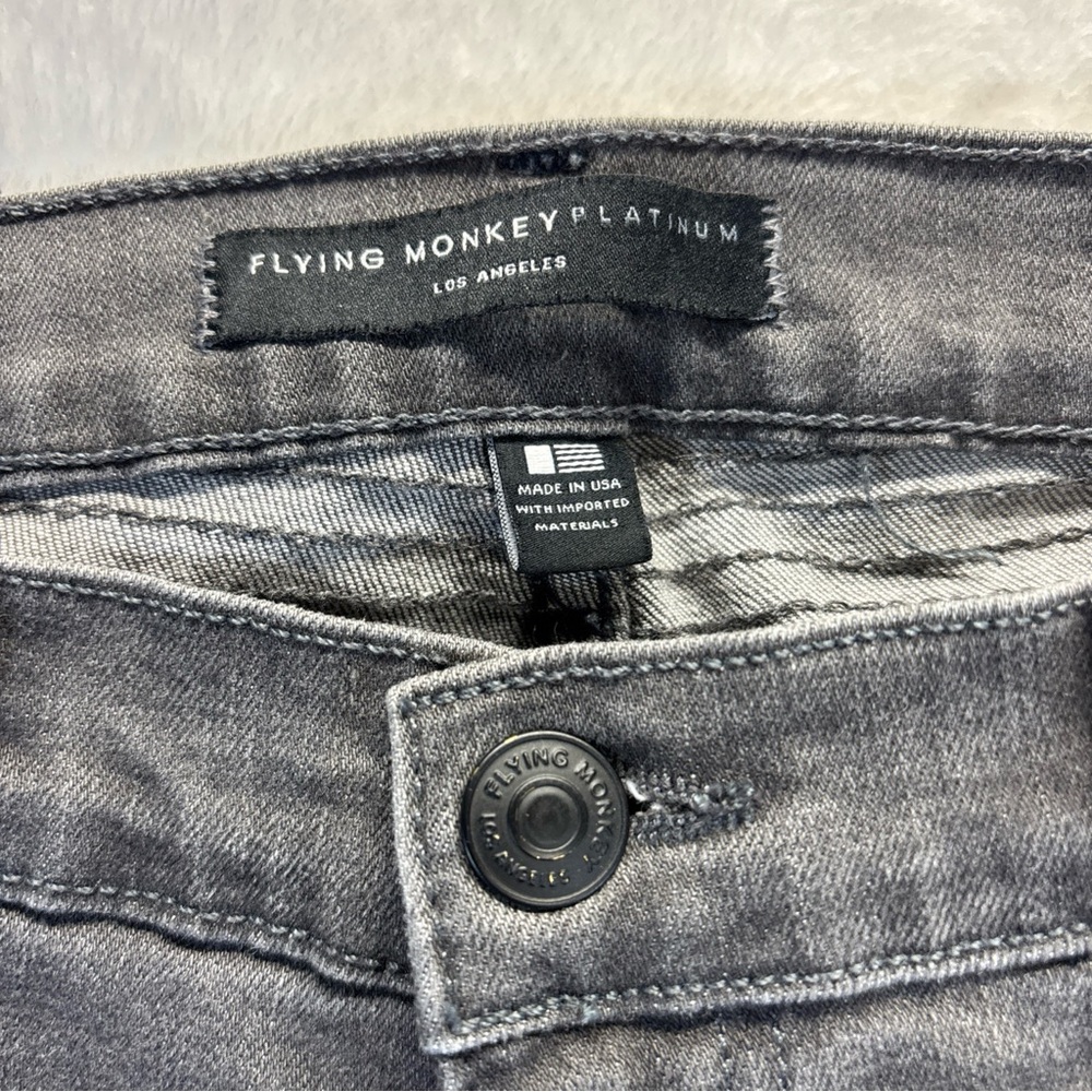 Flying Monkey Gray Jeans with Subtle Fading and Tonal Stitching